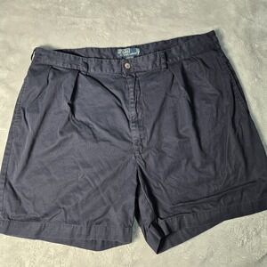 Polo Ralph Lauren Andrew Shorts (Tag 40) Measures 38 Pleated Cotton Chino Navy